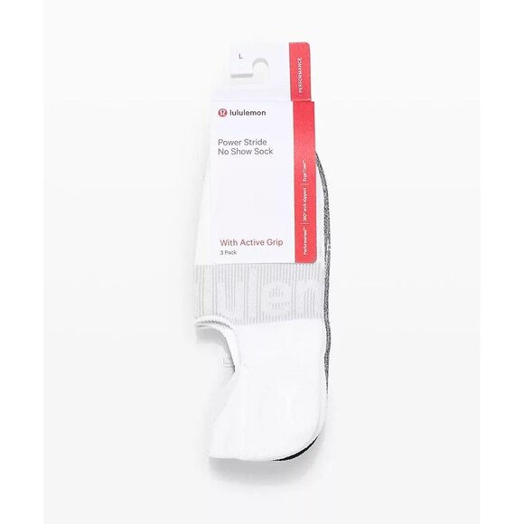Women's Power Stride No-Show Socks w/ Active Grip (3 Pack) - White/Gray/Black - Picture 4 of 4